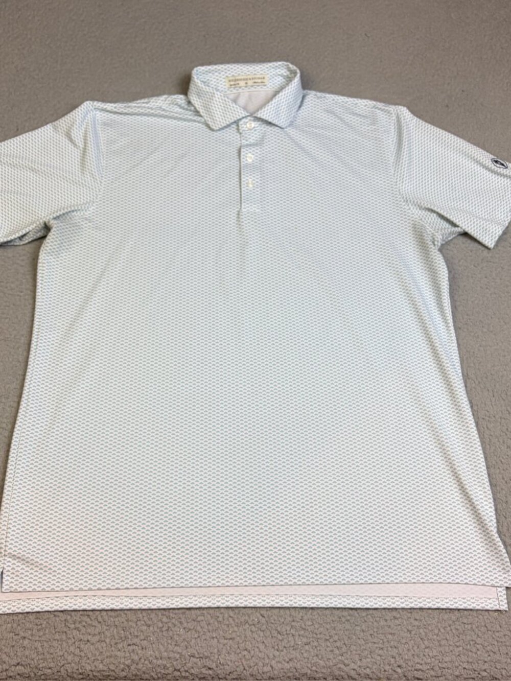 Holderness & Bourne Golf Polo Men’s XL White Blue Performance Buttons Casual